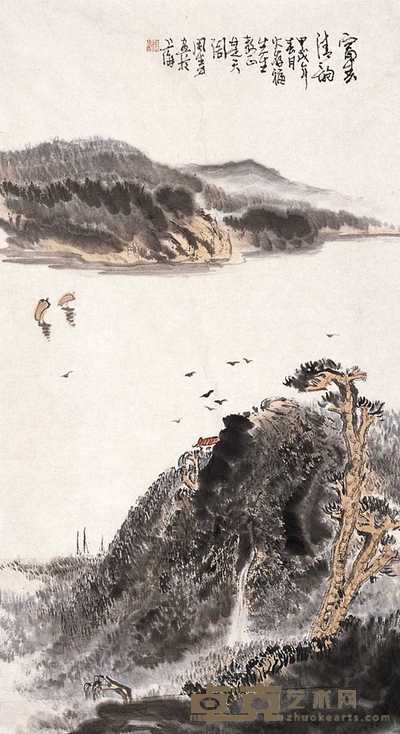 周生力 富春清韵 镜心 88×48cm
